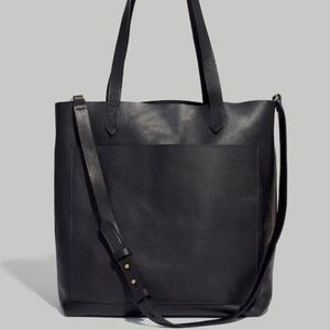 Madewell Black Leather Tote Bag